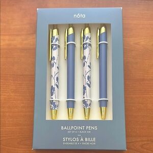 Blue and Gold Ballpoint Pens Set